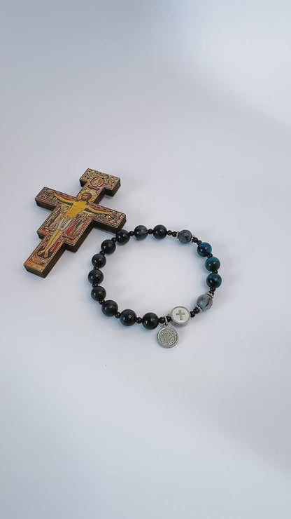 8mm Shungite One Decade Rosary Bracelet