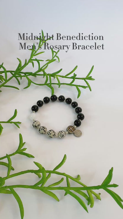 Midnight Benediction 10mm Men's Rosary Bracelet